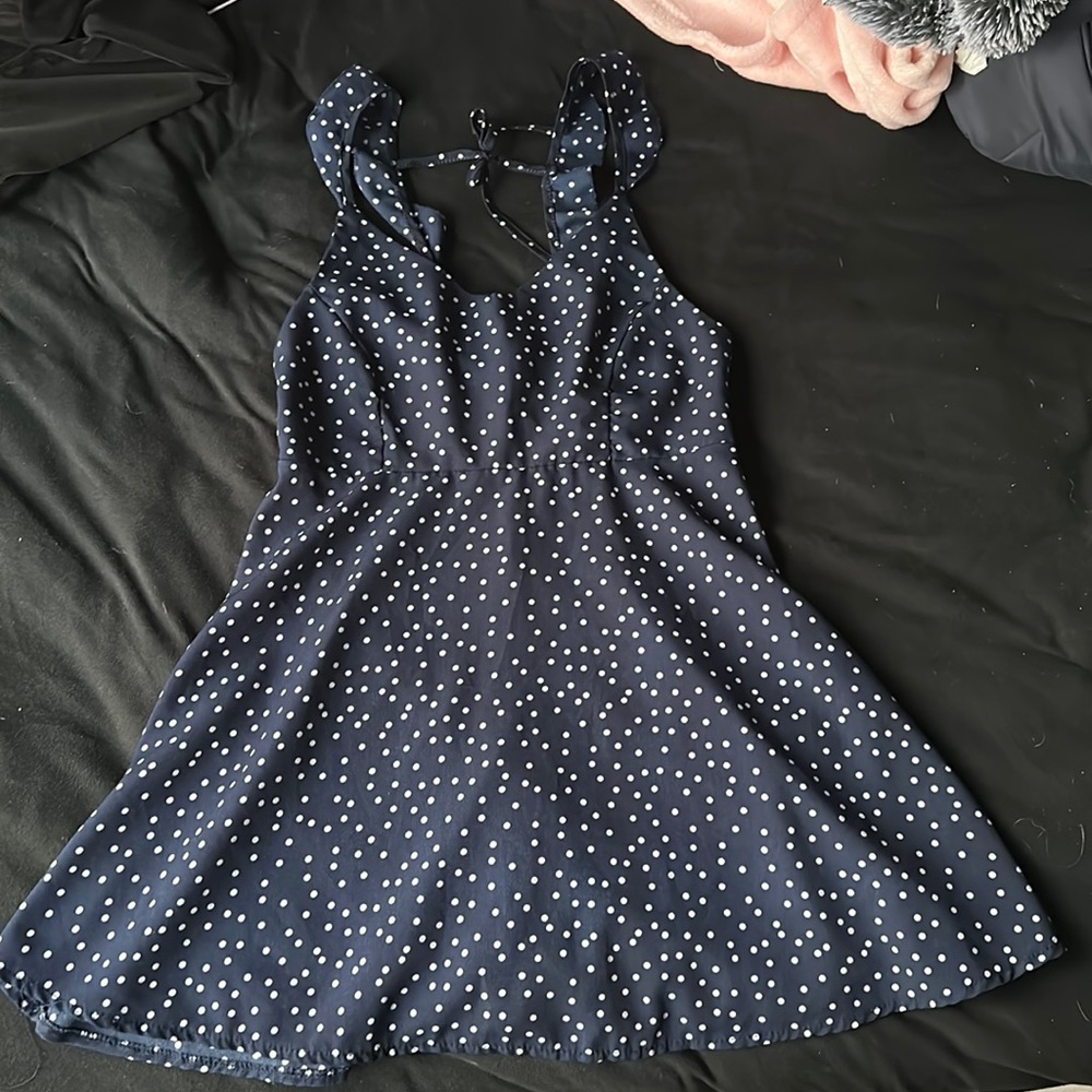 Navy blue and white, tiny dress, size M